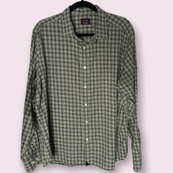 UNTUCKit Blue and White Plaid Button Down Shirt - Picture 1 of 6